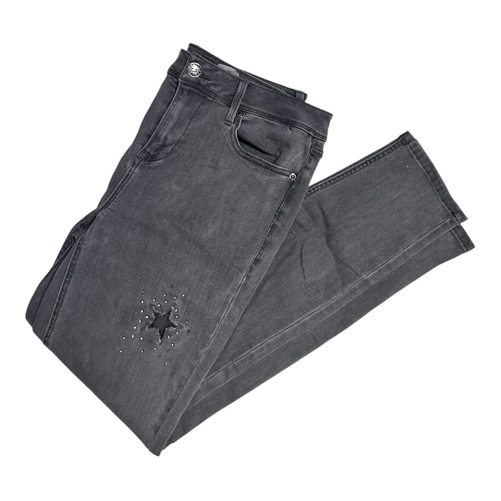 Seven7 Skinny Jeans Gray Distressed Stars Rhinestones Punk Rock Pants